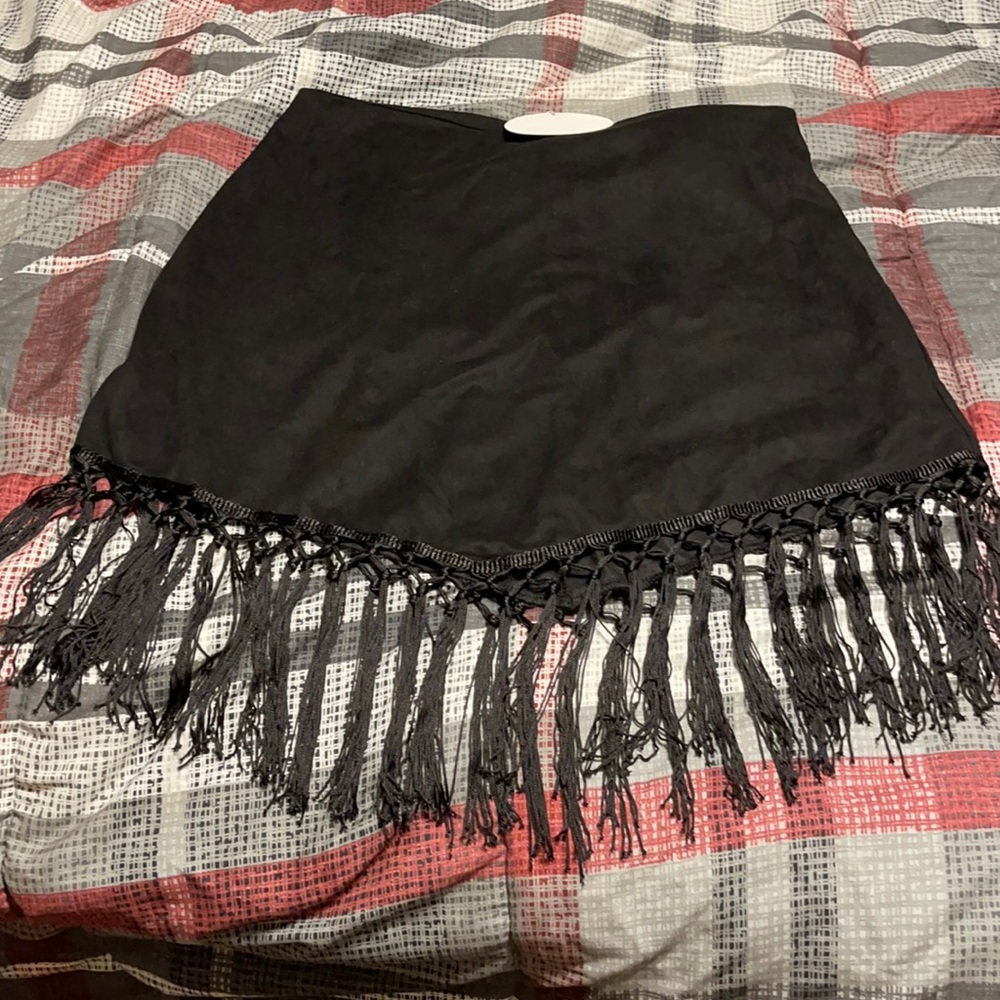 Black fringe skirt
